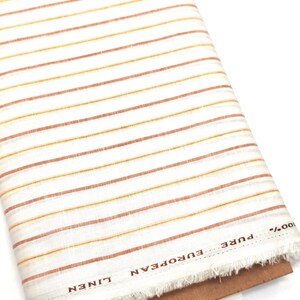 100% Linen Stripes Fabric by the Yard, Pure Linen Fabric by the Yard.
