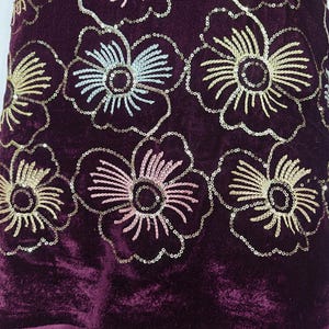 Embroidered Velvet Fabric by the yard Sewing DIY Crafting Wedding Dress Costumes Bags Cushion Covers Table Runner Quilting