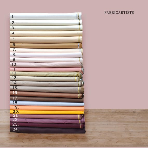 100% Cotton Fabric available in 48 Colors, Premium Giza Cotton Fabrics. 58 Inches Wide. Available in over 48 Colors
