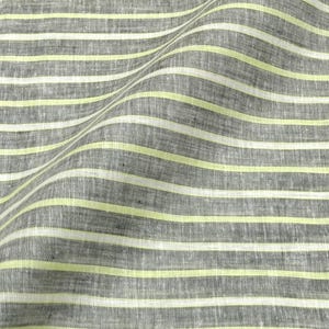 100% Linen Stripes Fabric by the Yard, Pure Linen Fabric by the Yard.
