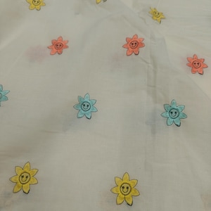 Embroidered Cotton Fabric by the yard Sewing DIY Crafting Wedding Dress Costumes Bags Cushion Covers Table Runner Quilting