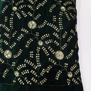 Embroidered Velvet Fabric by the yard Sewing DIY Crafting Wedding Dress Costumes Bags Cushion Covers Table Runner Quilting