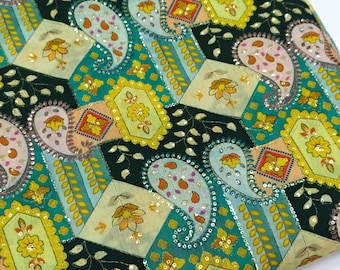 Gestickte Pailletten Stoff Massenware Nähen DIY Basteln Stickerei Textil Tuch Kostüme Dekokissen, Home Decor, Clutches.