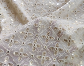 Gestickter Georgette-Stoff, Massenware, Nähen, DIY, Basteln, Hochzeitskleid, Kostüme, Taschen, Kissenbezüge, Tischläufer, Quilten