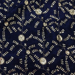 Embroidered Velvet Fabric by the yard Sewing DIY Crafting Wedding Dress Costumes Bags Cushion Covers Table Runner Quilting