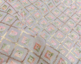 Embroidered Cotton Fabric by the yard Sewing DIY Crafting Wedding Dress Costumes Bags Cushion Covers Table Runner Quilting