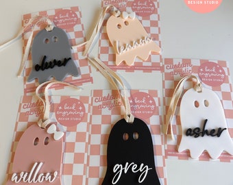 Custom Ghost Name Tag | Personalized | Acrylic | Choose Color | Halloween