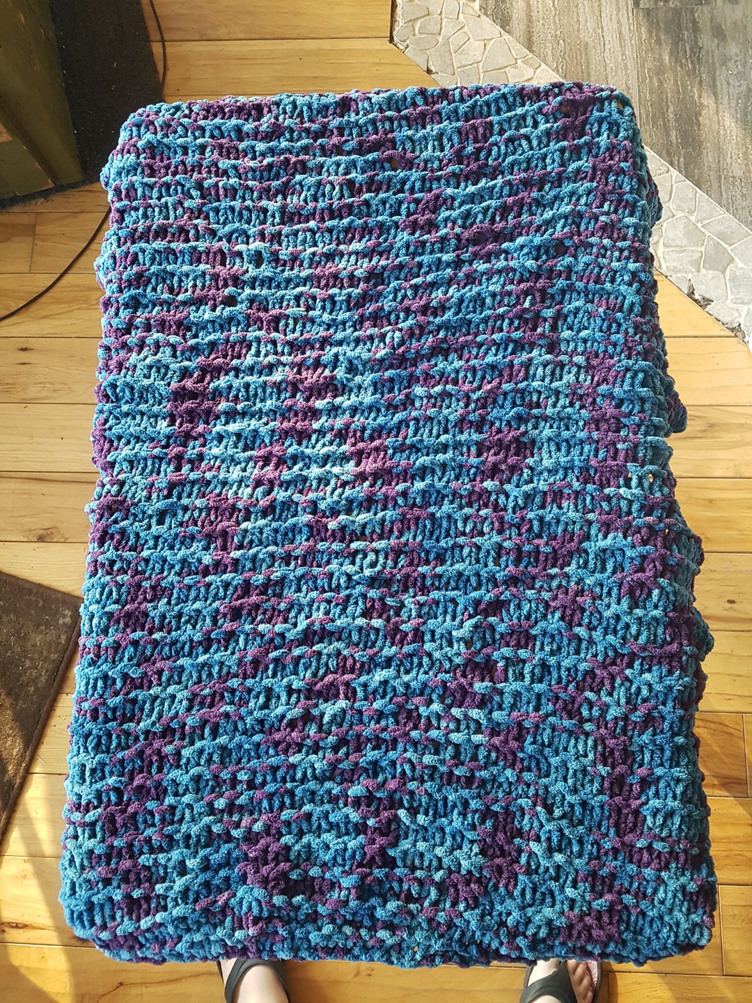 Peacock Blue Varg Baby Blanket Lap Blanket Wheelchair Etsy