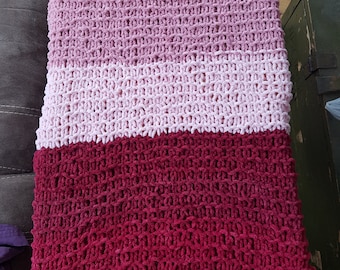 Burgundy Ombre Baby Blanket / Lap Blanket / Wheelchair Blanket