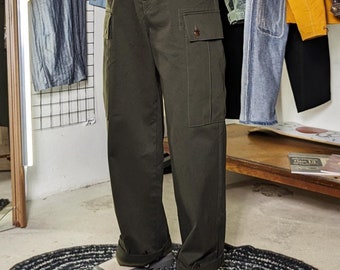 Vintage 1970s US Army M-65 Field Pants Cargo Trousers OD Green OG