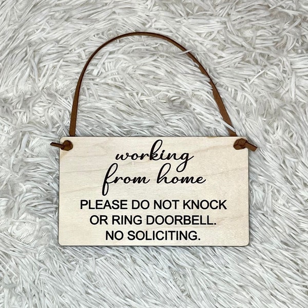 Working From Home Door Sign, Do Not Disturb Sign, Do Not Ring Doorbell, Do Not Knock Sign, Front Door Sign, WFH Sign, No Soliciting, Go Away