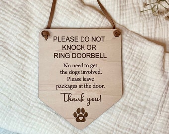 Dog Doorbell Sign Dont Knock Sign Deliveries Sign Dont Ring the ...