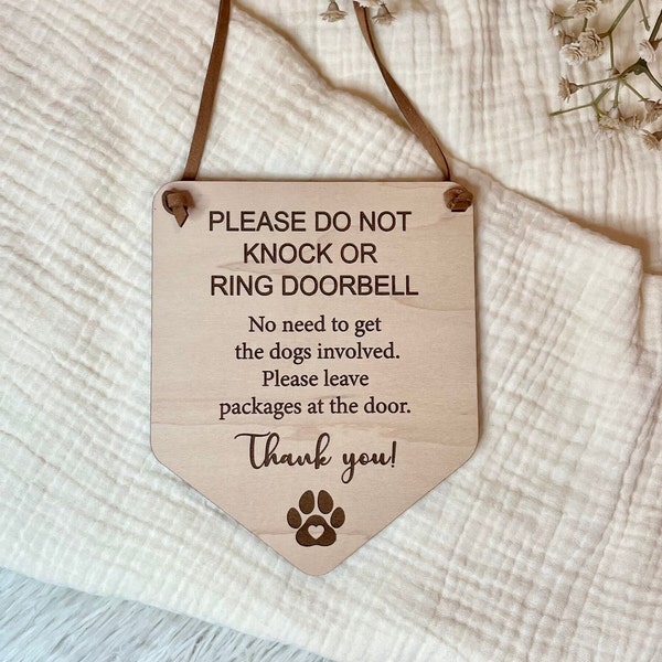 Please Do Not Knock or Ring Doorbell, No Need to Get the Dogs Involved Sign, Door Sign, No Soliciting Sign, Doorbell Sign, Dogs Will Bark