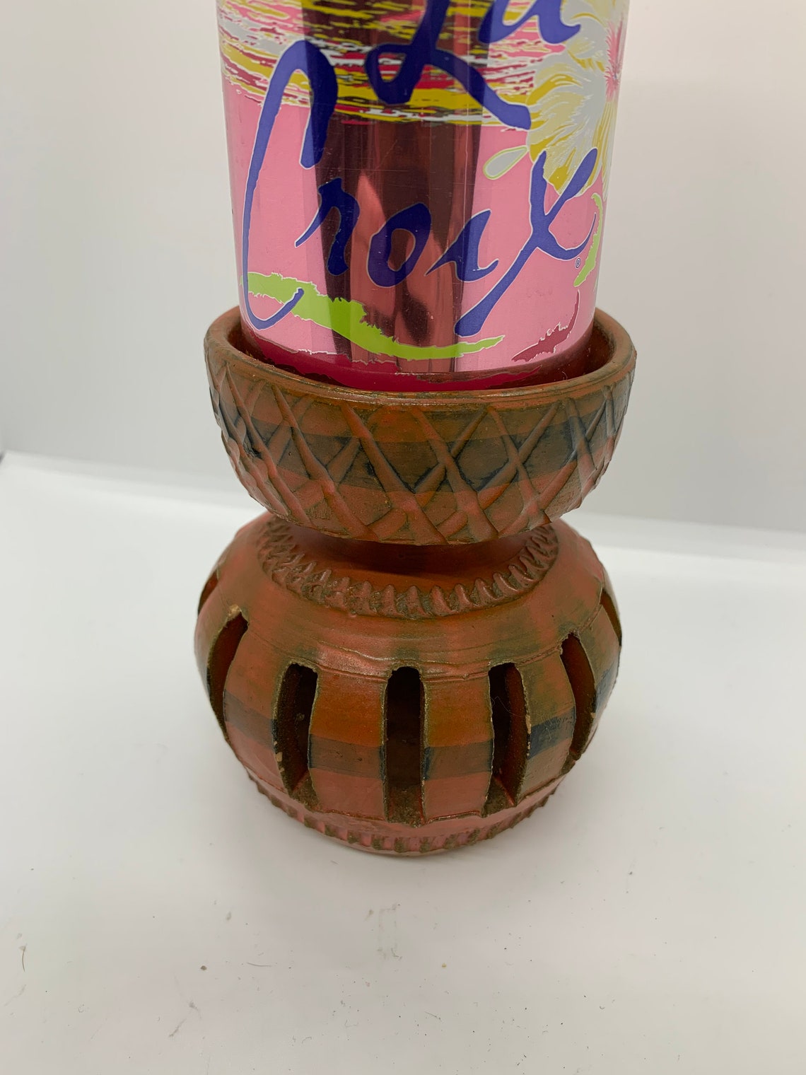 Bitossi candle holder orange pottery mid century modern made Etsy