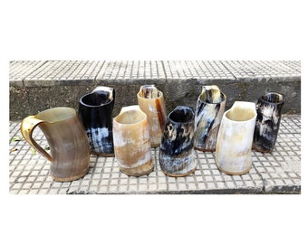 Vikings Drinking Horn Mugs Medieval Horn Tankards Viking Genuine Beer Horn Cups Personalized Groomsmen Best Man Wedding Family Gifts