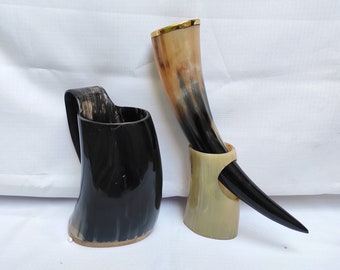 Mead Cups OX Horn Drinking Mug Viking Wedding Cups Barware Beer Glass Combo