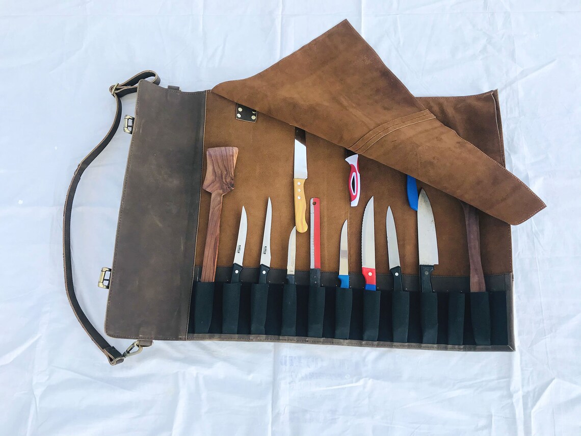 Leather Knife Bag Personalized Chef Knife Case Leather Knife Etsy