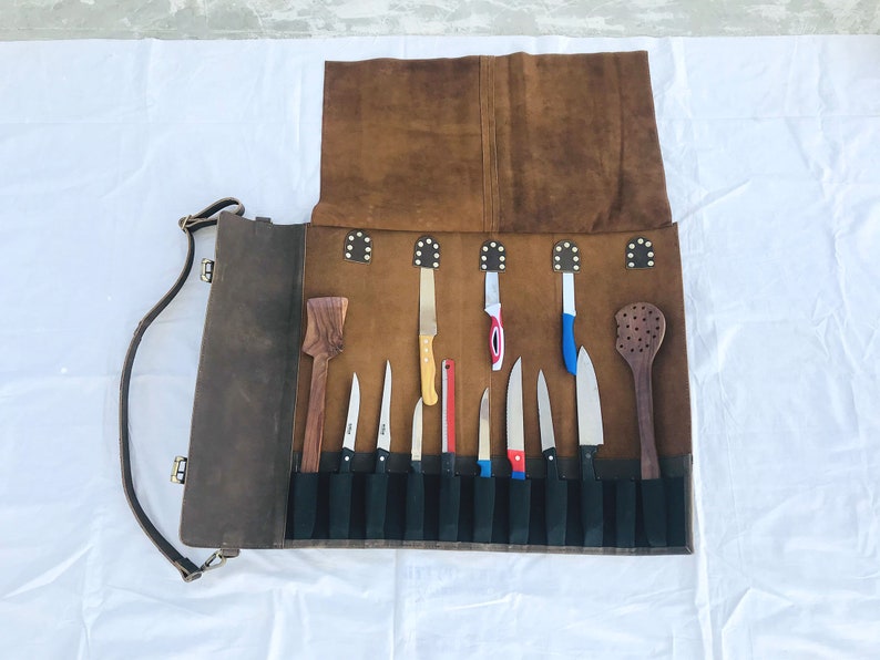 Leather Knife Bag Personalized Chef Knife Case Leather Knife Etsy
