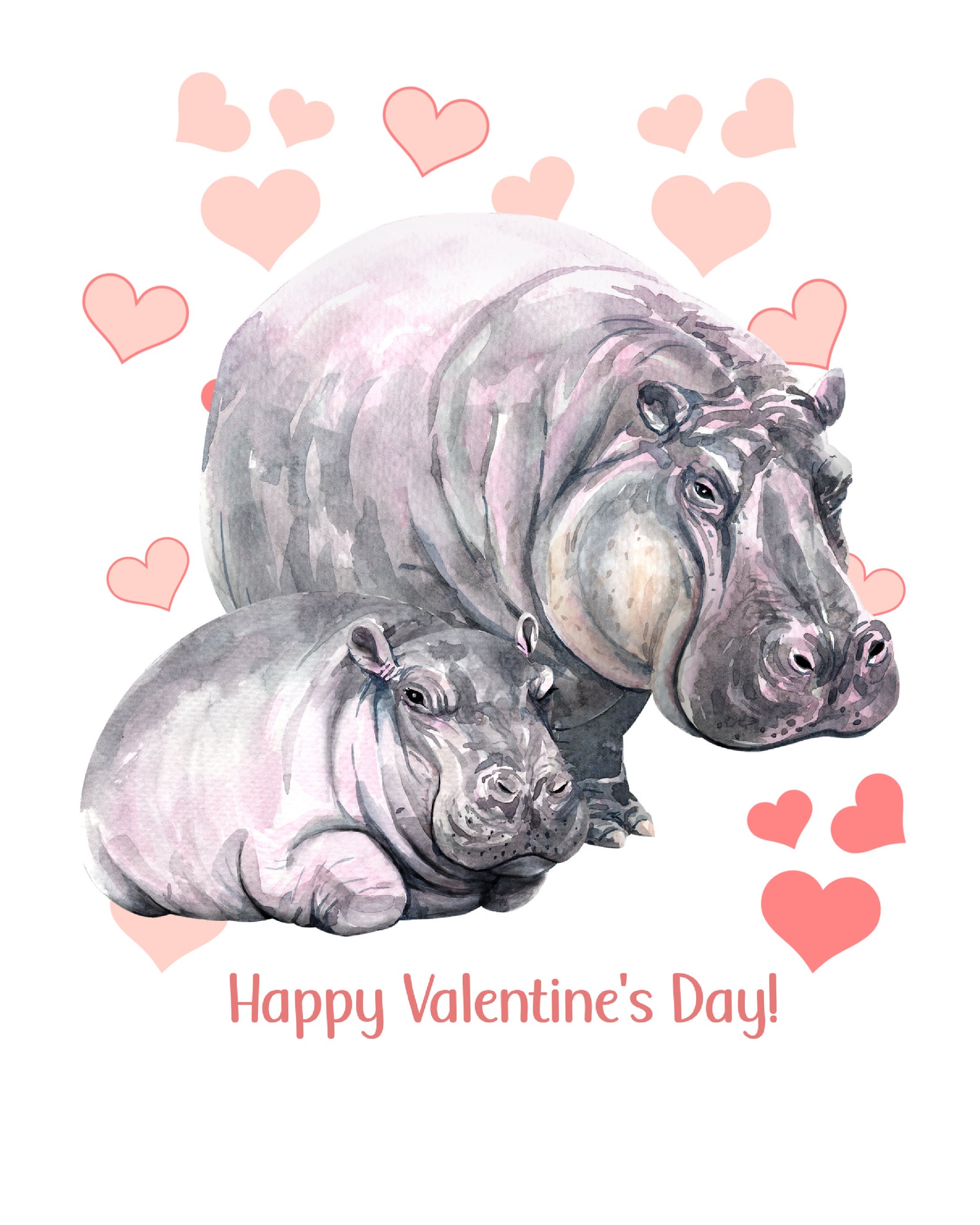 Valentine's Day Animal Cards Instant Download | Etsy