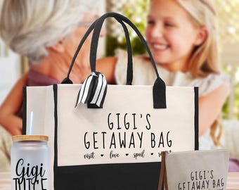 Gigi's Getaway Canvas Tote Bag - Grandma Gift, Shopping Bag (GM1038)