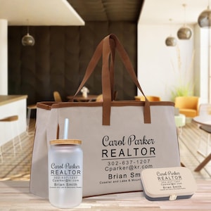 Personalized Realtor Tote Bag Business Tote Bag Custom Real Estate Agent Gift Bulk Business Logo Realtor Swag Real Estate Tote Bag (RET1071)