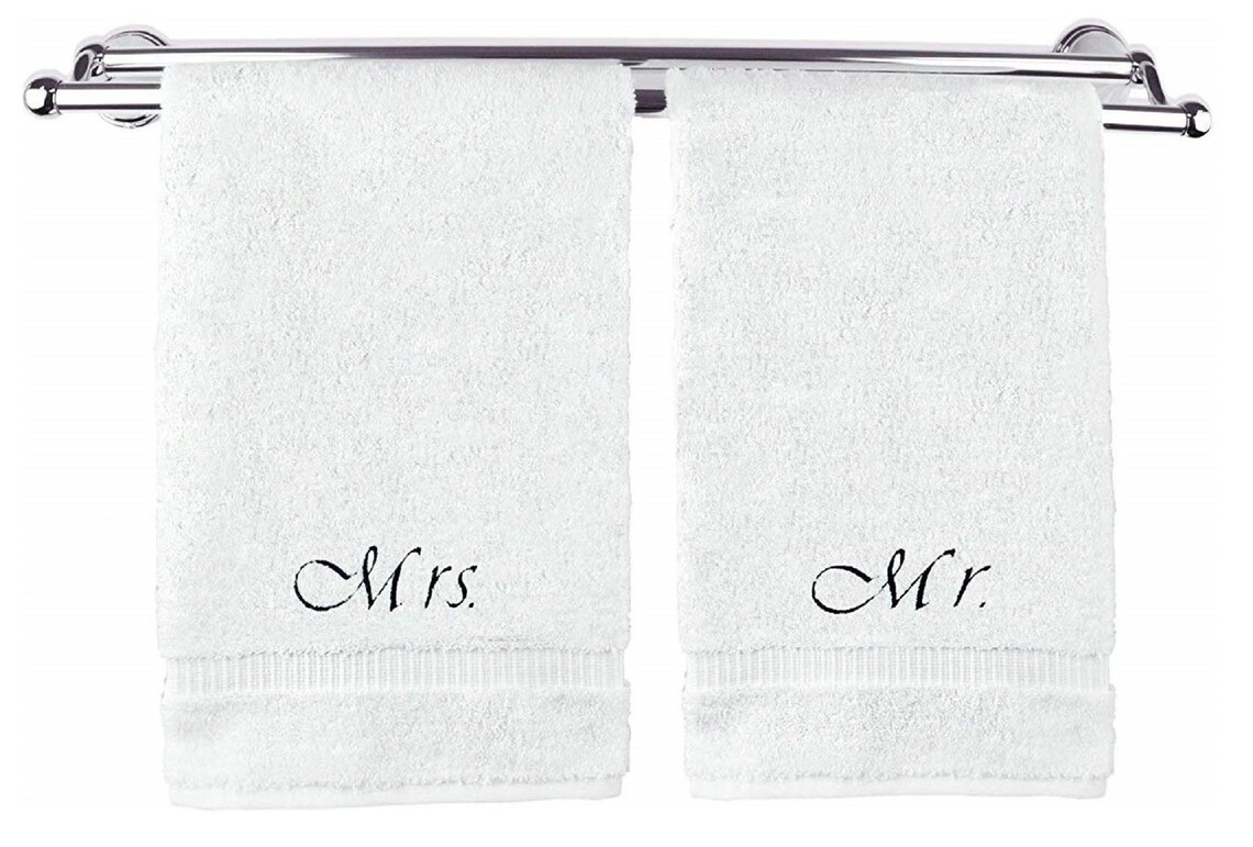 Mr. and Mrs. Personalized Embroidered Towel Set Wedding Etsy