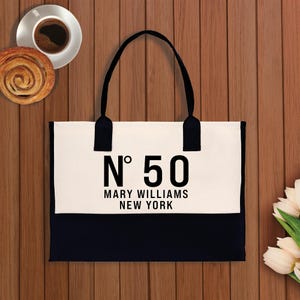 Birthday Celebration Personalized Gift Canvas Tote Bag with Name and State 40th 50th Birthday Gift Tote Bag for Her Custom Birthday Gift