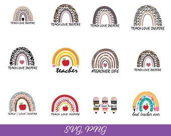 Download Rainbow Teacher Svg Etsy