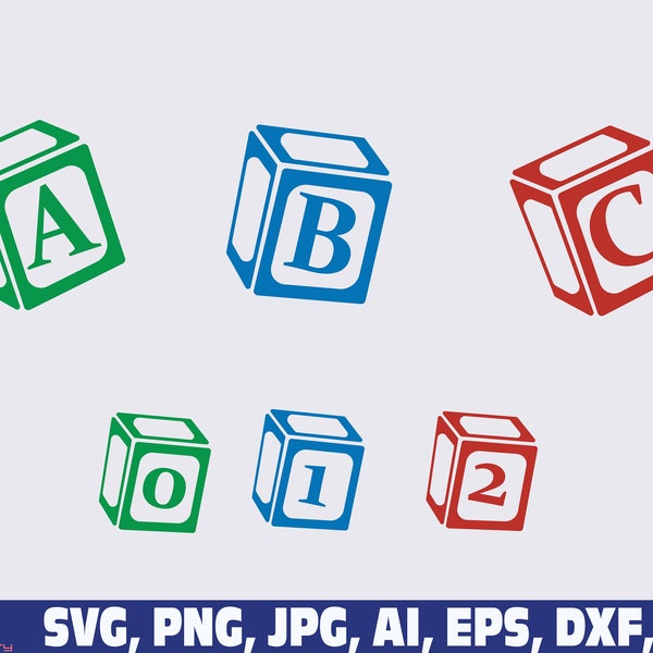 Block Alphabet Svg, Block font svg, BUILDING BLOCKS SVG, Block letters svg, Block Monogram svg Alphabet and numbers svg, A-Z Alphabet Letter