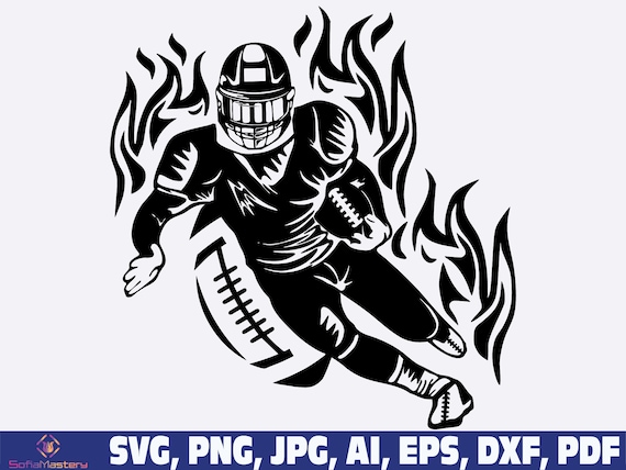Drawing & Illustration football touchdown svg football player running