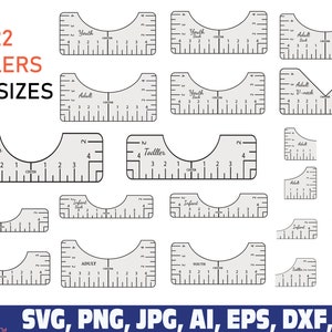 Tshirt Ruler Svg, BIG BUNDLE, T-shirt Alignment Tool Svg, Centering Tool  Template, Shirt Placement Guide, Inches & Centimeters 