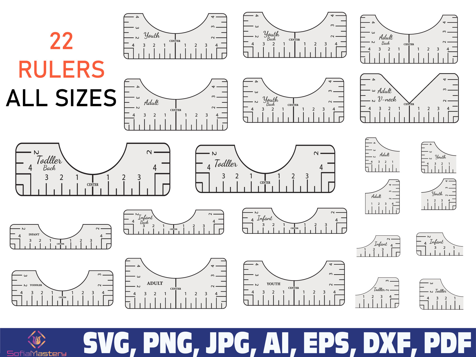 Tshirt Ruler Printable Bundle, T-shirt Alignment Tool Template, Tshirt  Ruler Guide Pdf, Tshirt Alignment Ruler, Placement Guide Ruler Pdf -   Israel