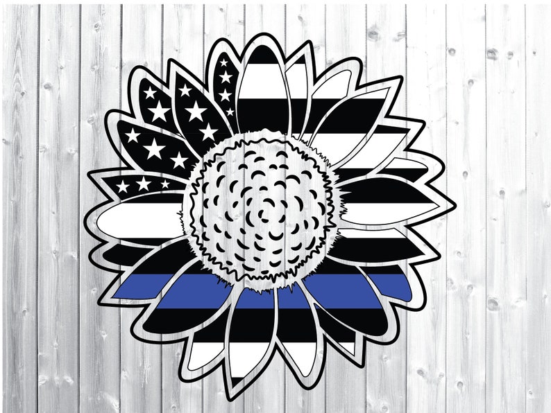 Download Sunflower thin blue line svg thin blue line svg police svg ...