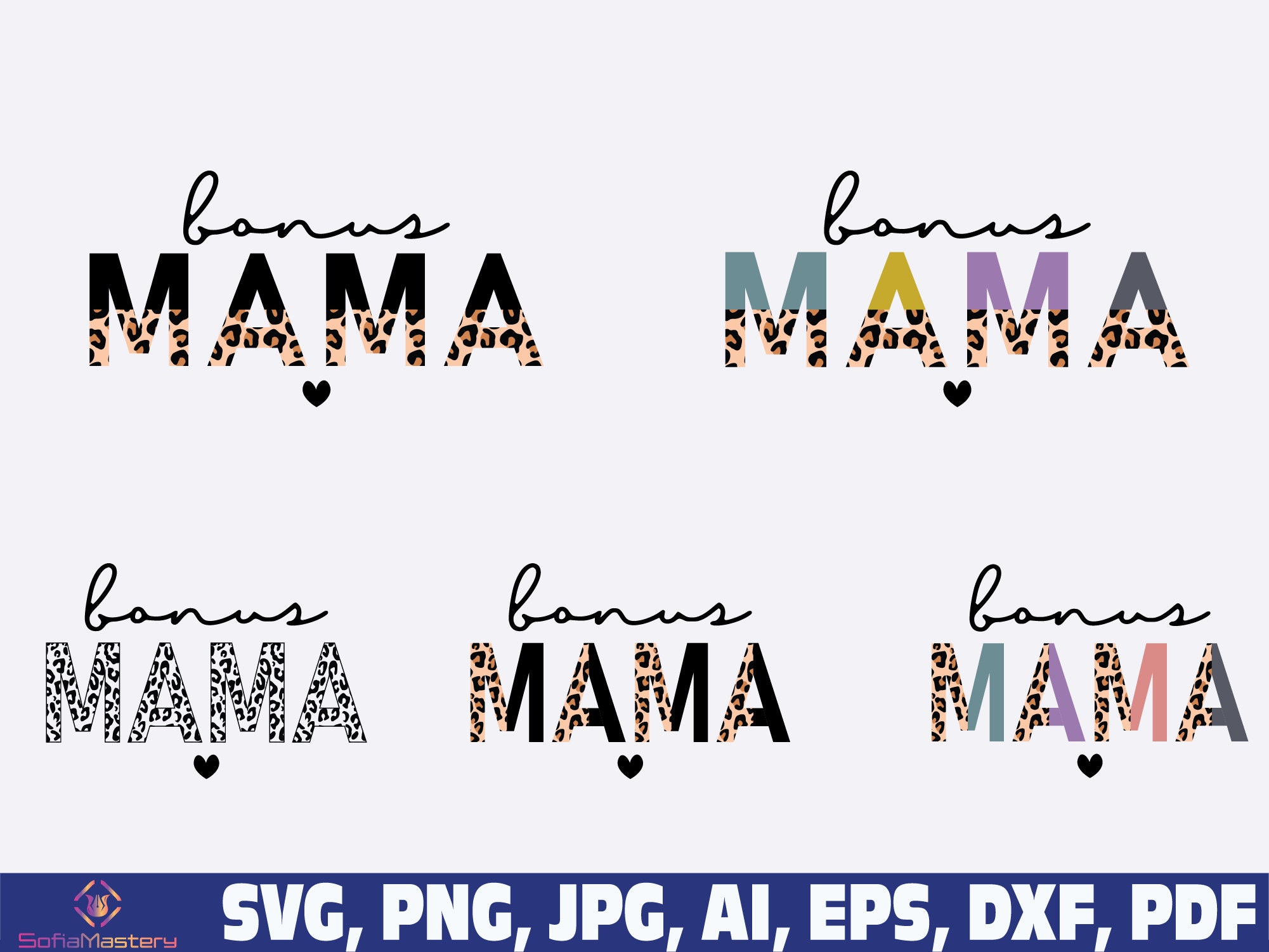 Bonus Mama Half Leopard Print Png Svg Bonus Mama Svg Png Mom | Etsy