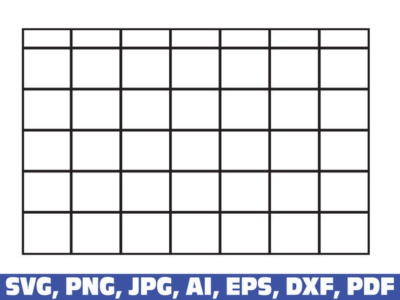 calendar svg printable calendar monthly calendar svg etsy