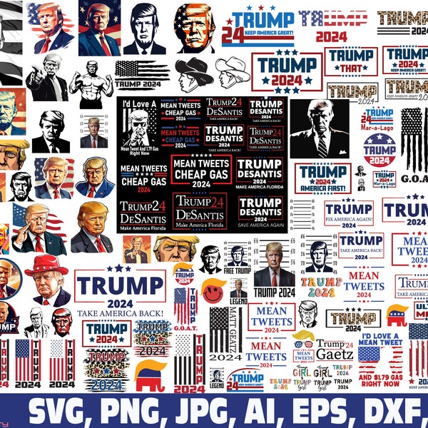 Trump 2024 svg, trump svg bundle, trump flag 2024 svg, trump face svg png bundle, donald Trump 2024 SVG, trump take America back svg png