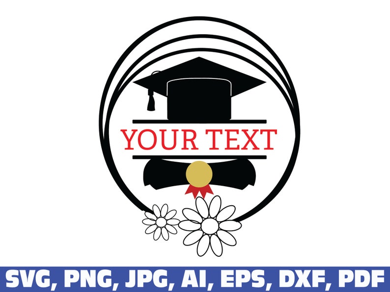 Download Graduation Cap Svg Monogram Svg Split Name Frame Svg Etsy