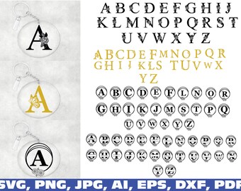 keychain svg, monogram svg, split monogram svg, Split Monogram Alphabet SVG, Keychain alphabet SVG, Key Ring Pattern, Key Ring svg floral