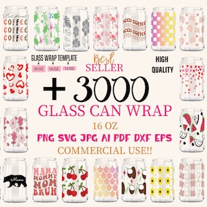 Libbey glass wrap svg png, libbey glass svg, Coffee glass can svg, can glass wrap, 16oz  Full Wrap, Can Glass Svg, glass wrap svg png bundle