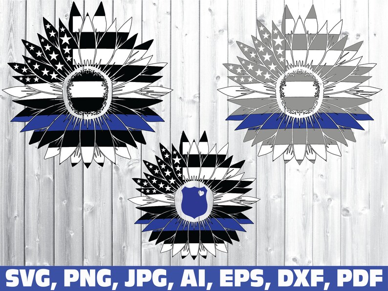 Download Sunflower thin blue line svg thin blue line svg police svg ...