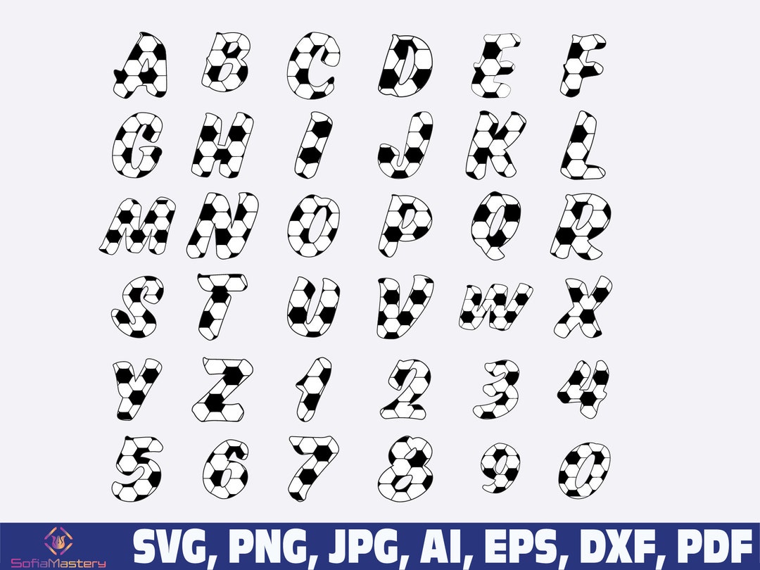 Soccer Font Alphabet Letters Svg, Soccer Svg, American Fan Soccer Svg ...