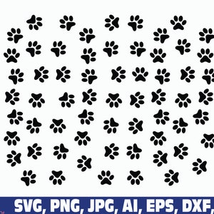 Paw Seamless Pattern SVG, Dog Paw Background, SVG Dog Paw Footprint svg, Seamless pattern, dog lover svg, paw svg, paw png, paw print svg