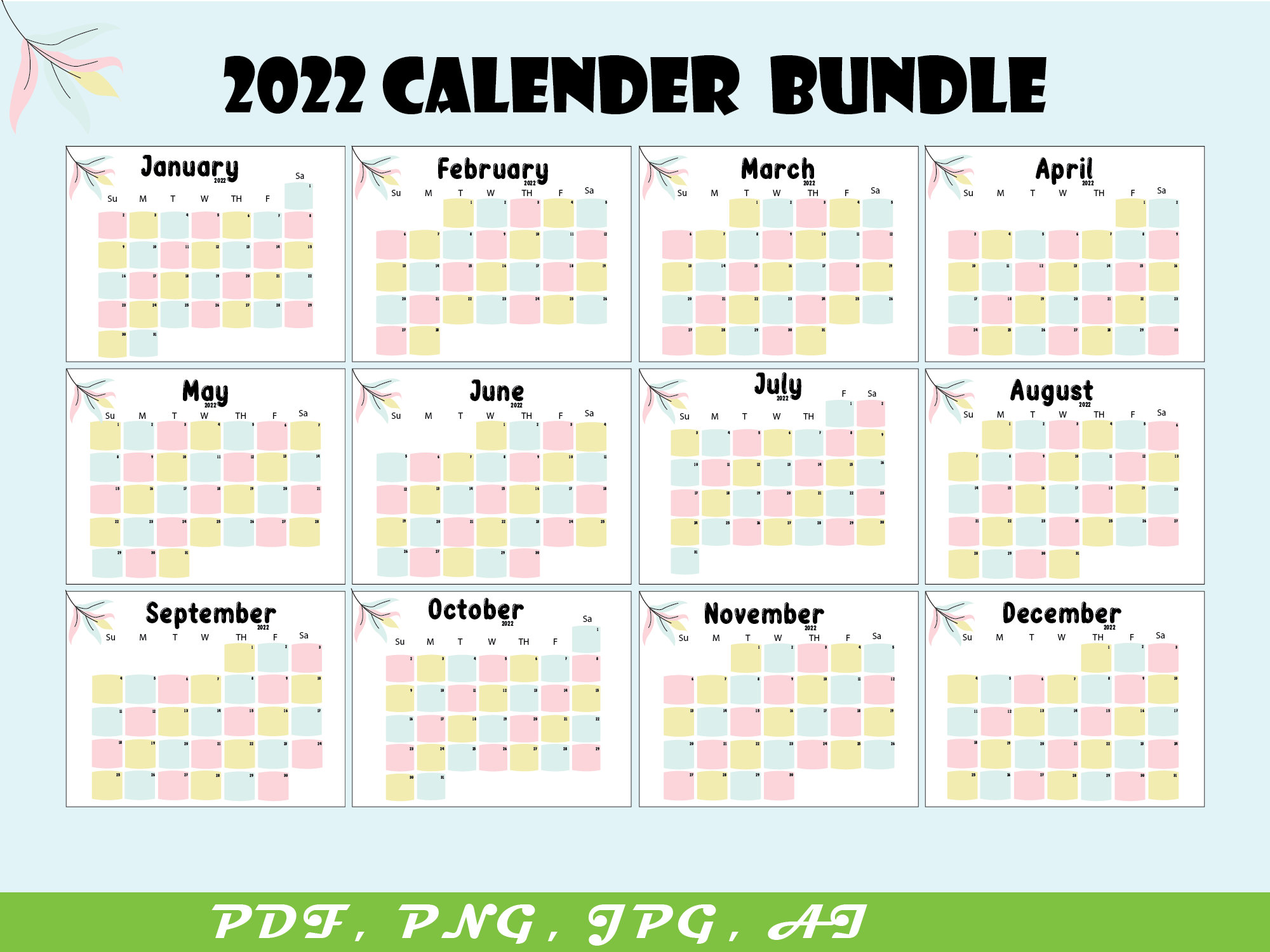 calendar 2022 printable calendar monthly calendar svg etsy