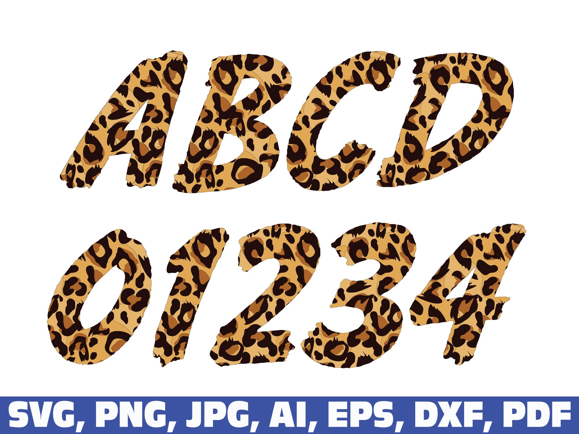 color font half Leopard font svg Animal fonts svg Leopard alphabet letters svg Leopard cheetah half print font letters alphabet svg png