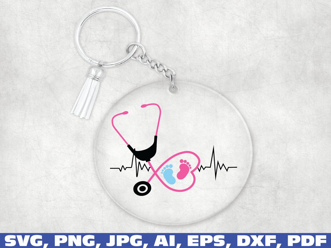 Download Baby feet nurse keychain svg keychain svg Keychain Pattern ...