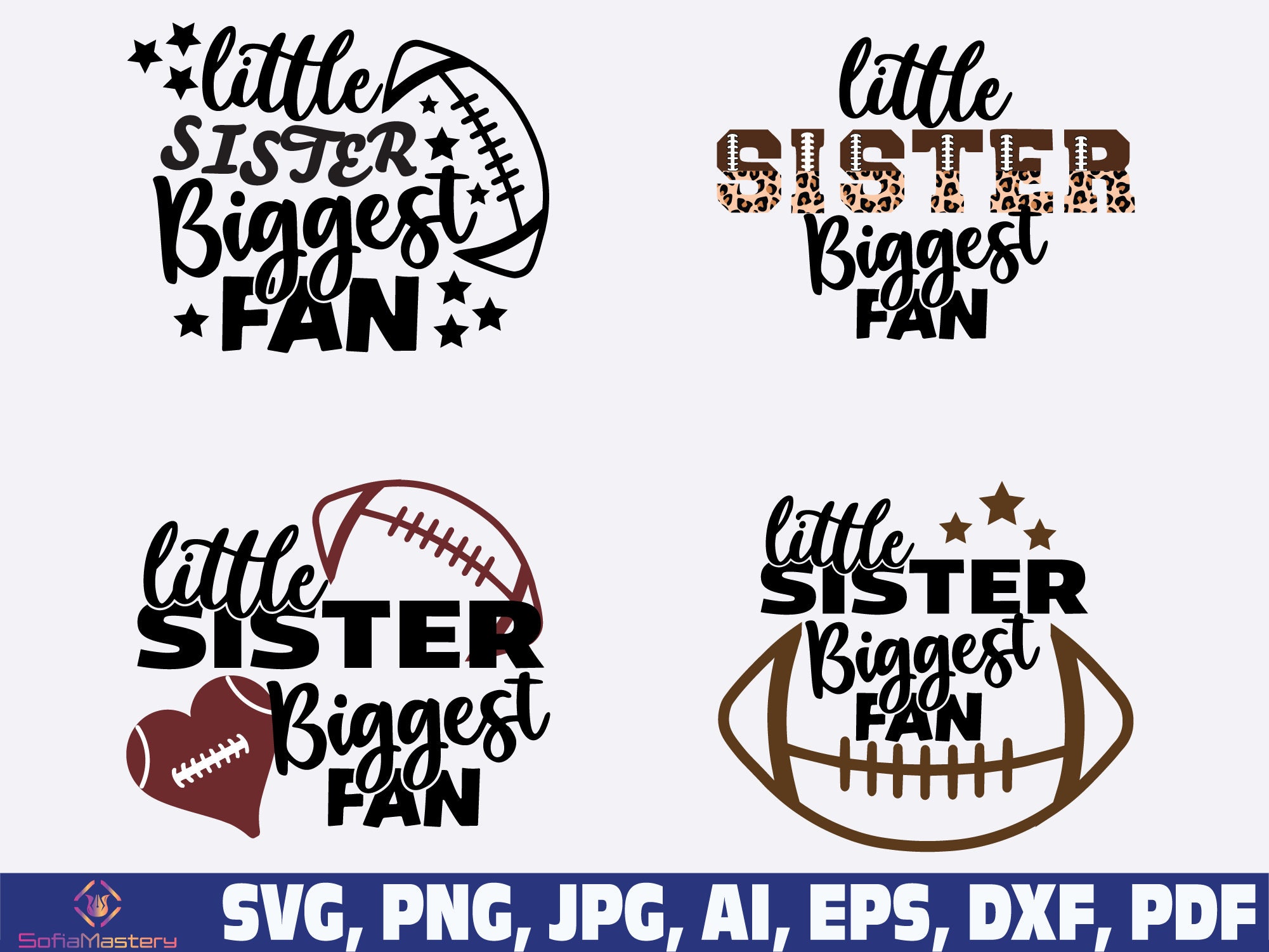 Little Sister Biggest Fan SVG Football Sister Svg Football - Etsy