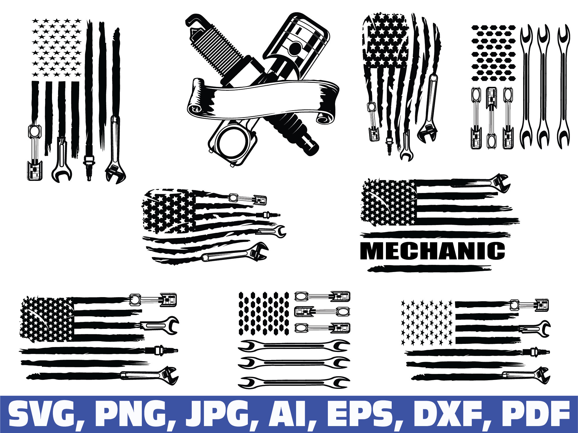 Mechanic svgmechanic flag svg mechanic american flag svg Etsy