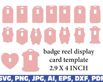 Badge Reel Display Card template, Badge Reel Display Card template svg, png, pdf, eps, ai, jpg, dxf, blank Badge Reel Display Card template