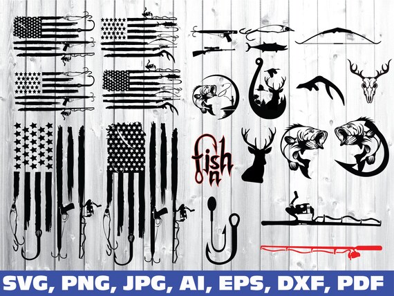 Download Hunting Fishing Svg Fishing Svg Hunting Svg Fish Svg Deer Etsy