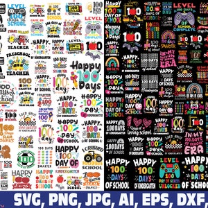 100 days of school svg png, 100th day of school kindergarten svg png, 100 days gamer construction of school Got Me Feeling Cray Cray svg png